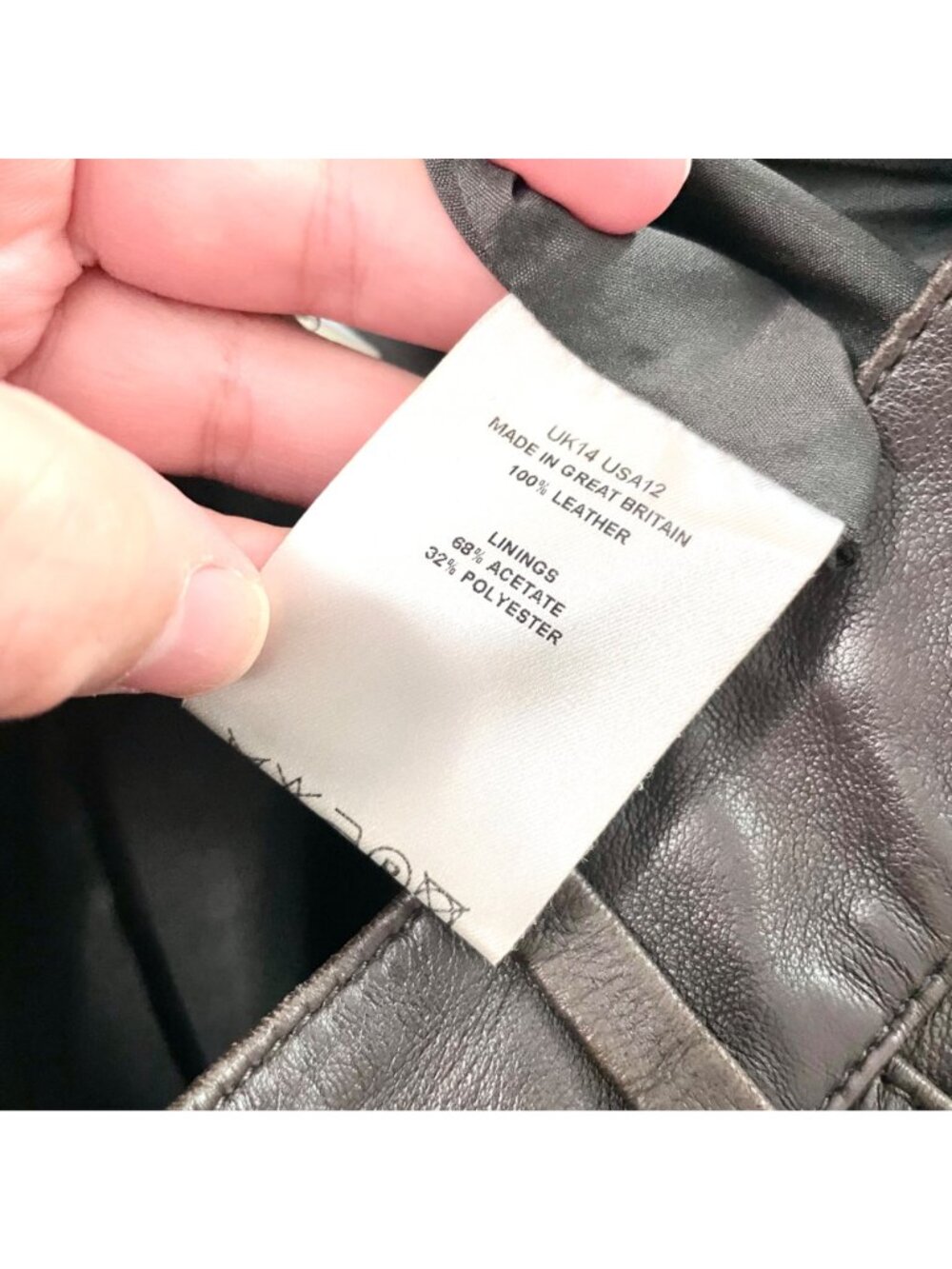 Vintage Jaeger Brown Leather Straight Leg Pants Size US 12 - Picture 5 of 7